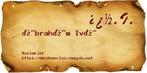Ábrahám Ivó névjegykártya