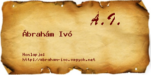 Ábrahám Ivó névjegykártya